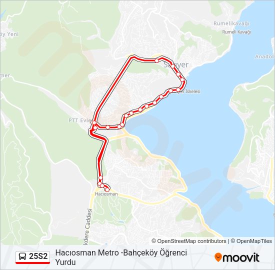 25S2 Bus Line Map