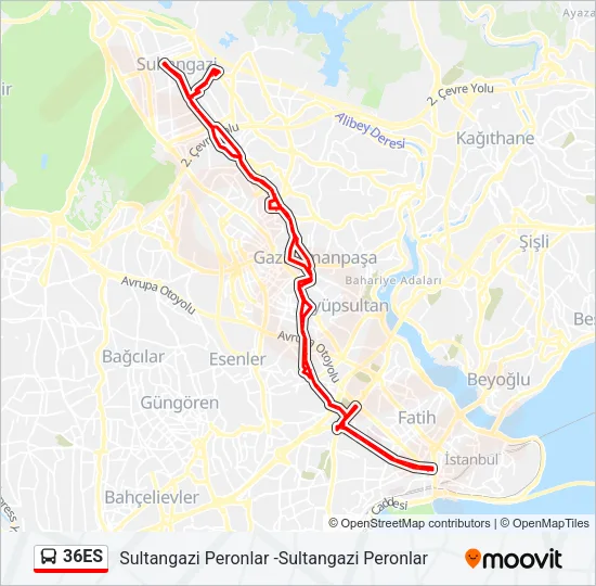 36ES Bus Line Map