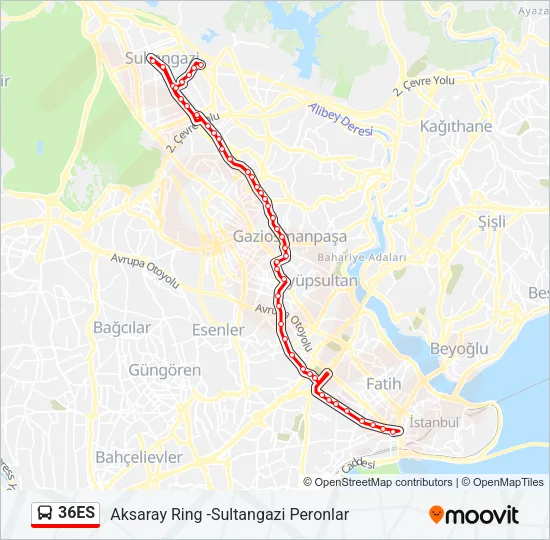 36ES Bus Line Map