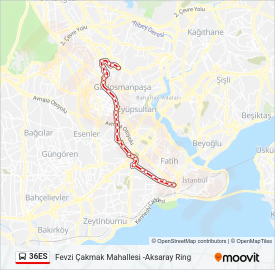 36ES Bus Line Map