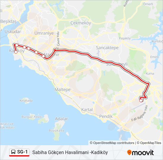 SG-1 otobüs Hattı Haritası