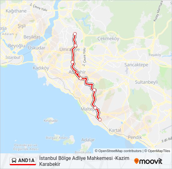 AND1A Bus Line Map