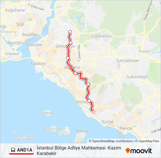 AND1A Bus Line Map