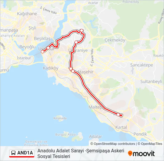 AND1A Bus Line Map