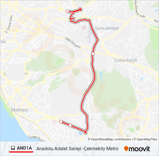 AND1A Bus Line Map