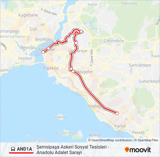 AND1A Bus Line Map