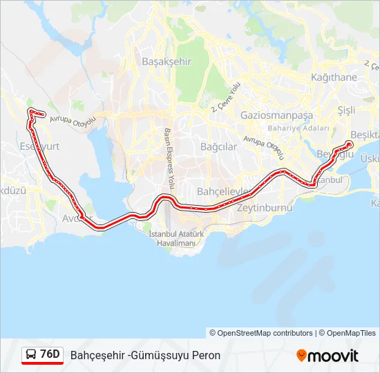 76D Bus Line Map