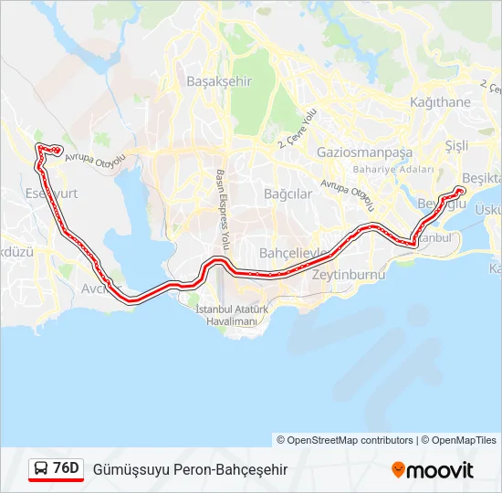 76D Bus Line Map