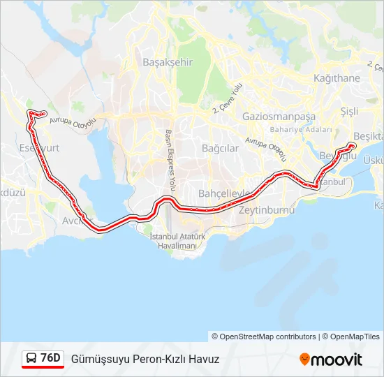 76D Bus Line Map