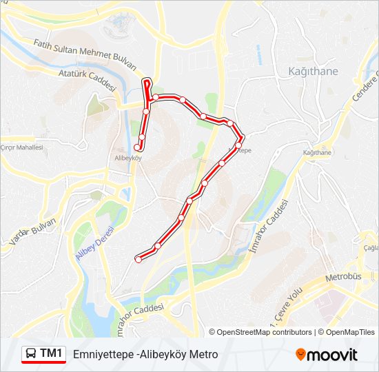 TM1 Bus Line Map