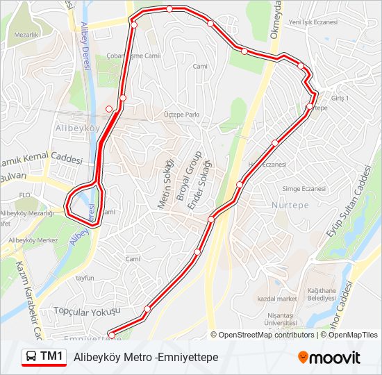 TM1 bus Line Map