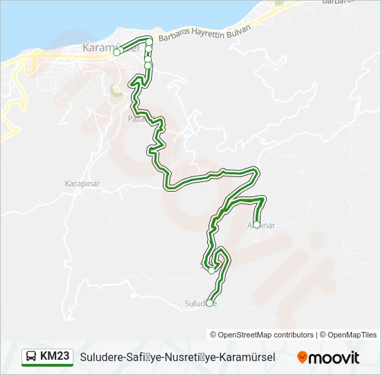 KM23 Bus Line Map
