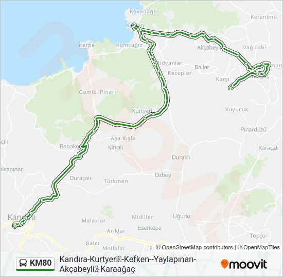 KM80 Bus Line Map