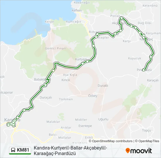 KM81 Bus Line Map