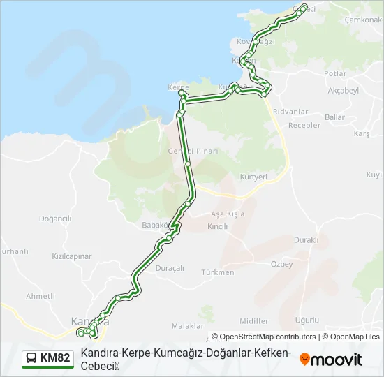 KM82 Bus Line Map