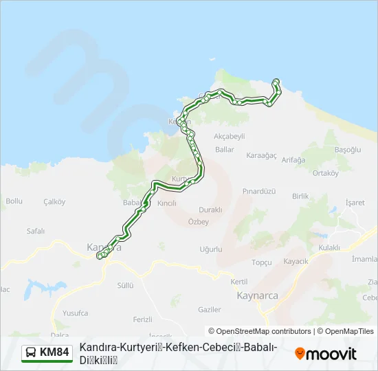 KM84 Bus Line Map