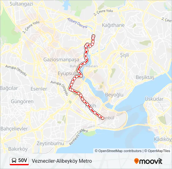 50V Bus Line Map