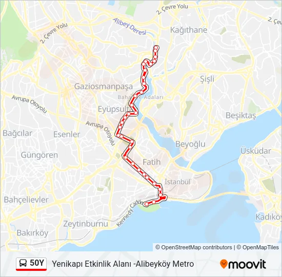 50Y Bus Line Map