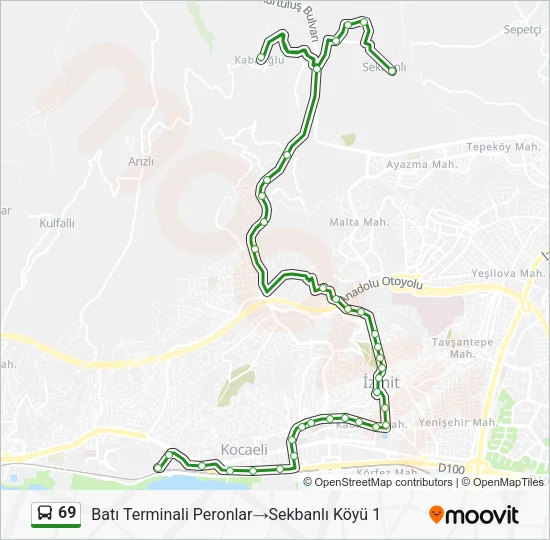 69 Bus Line Map