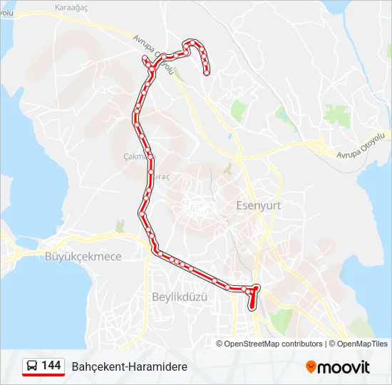 144 Bus Line Map