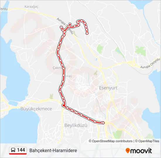 144 Bus Line Map