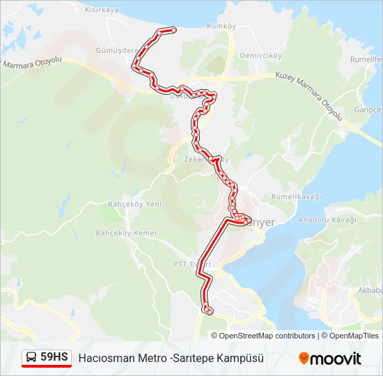 59HS Bus Line Map