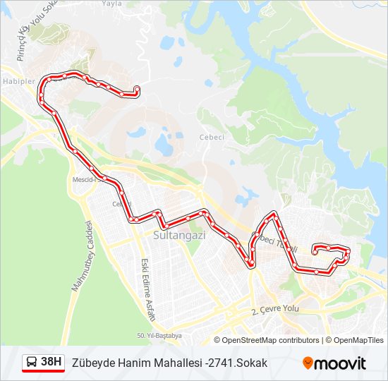 38H bus Line Map