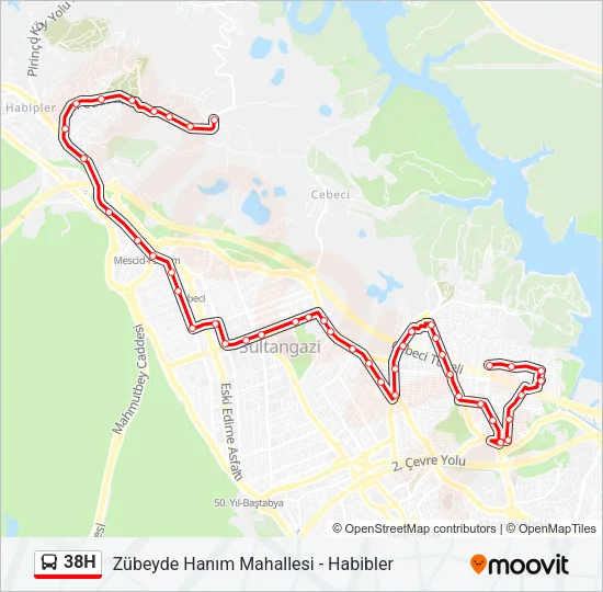 38H Bus Line Map