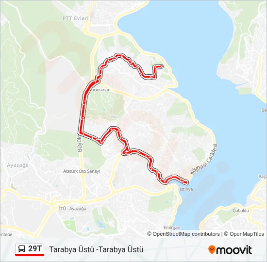 29T Bus Line Map
