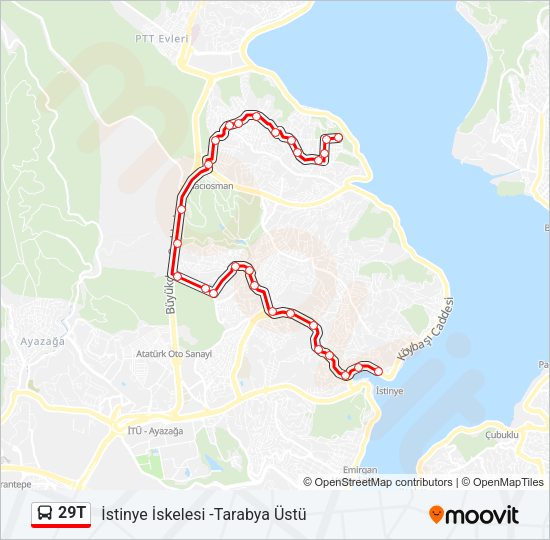29T Bus Line Map