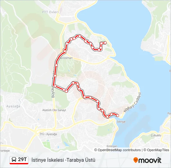 29T Bus Line Map
