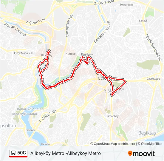 50C Bus Line Map