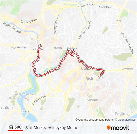 50C Bus Line Map
