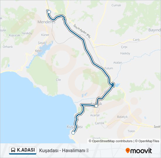 K.ADASI otobüs Hattı Haritası