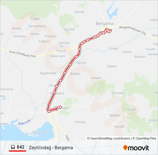 842 Bus Line Map