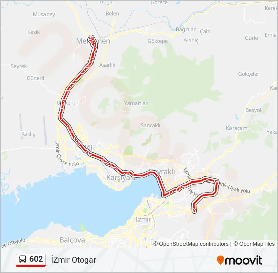602 Bus Line Map