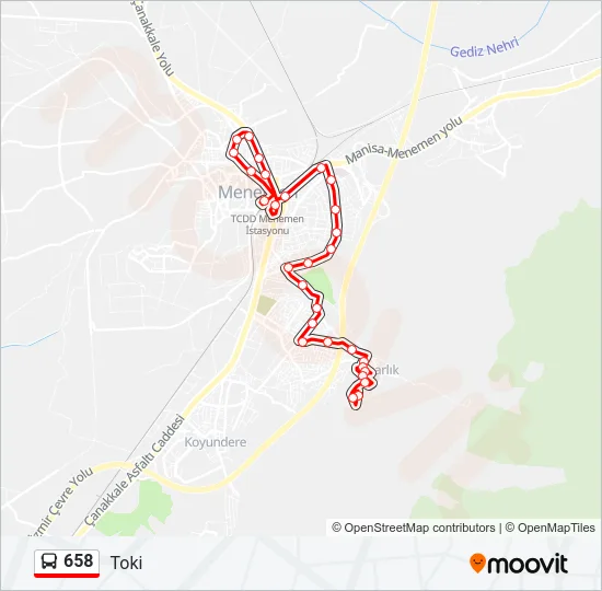 658 Bus Line Map