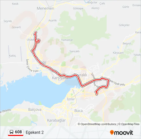 608 Bus Line Map