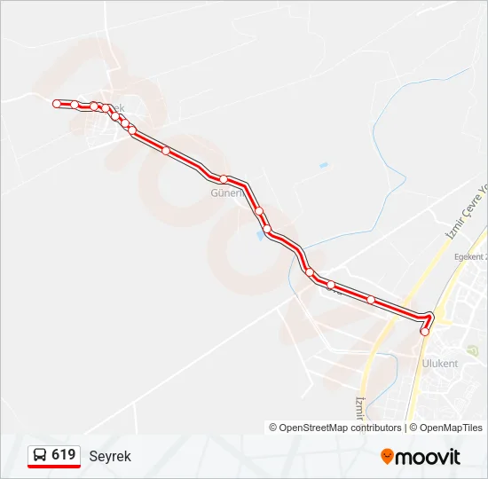 619 Bus Line Map