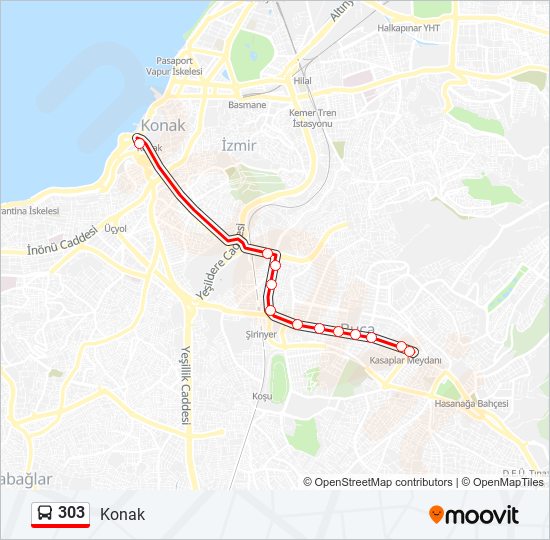 303 bus Line Map