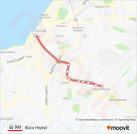 303 Bus Line Map