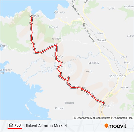 750 bus Line Map