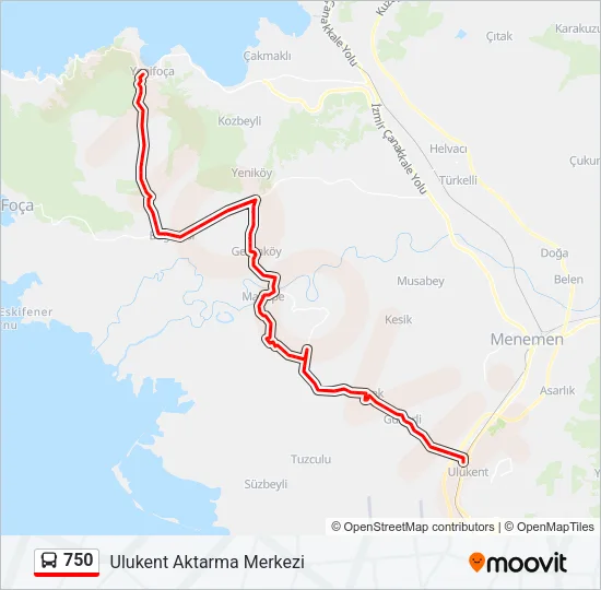 750 Bus Line Map
