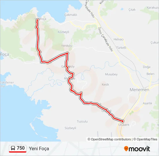 750 Bus Line Map