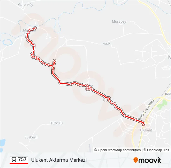 757 Bus Line Map
