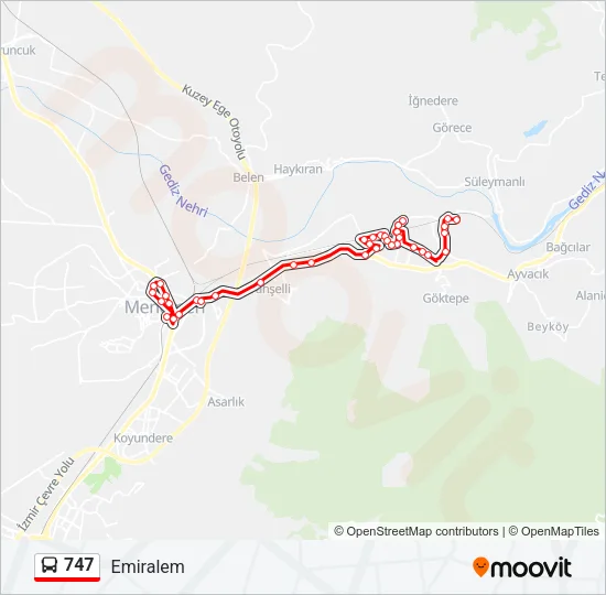 747 Bus Line Map