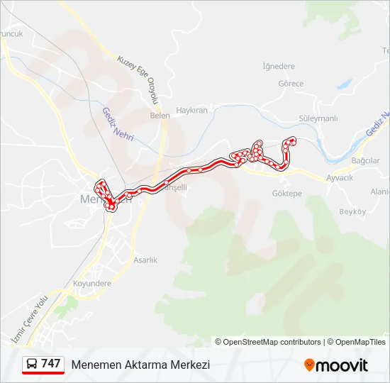 747 Bus Line Map