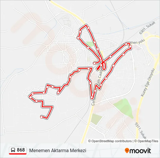 868 Bus Line Map