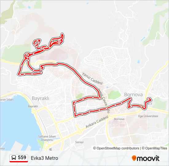 559 Bus Line Map