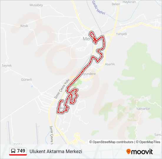 749 Bus Line Map